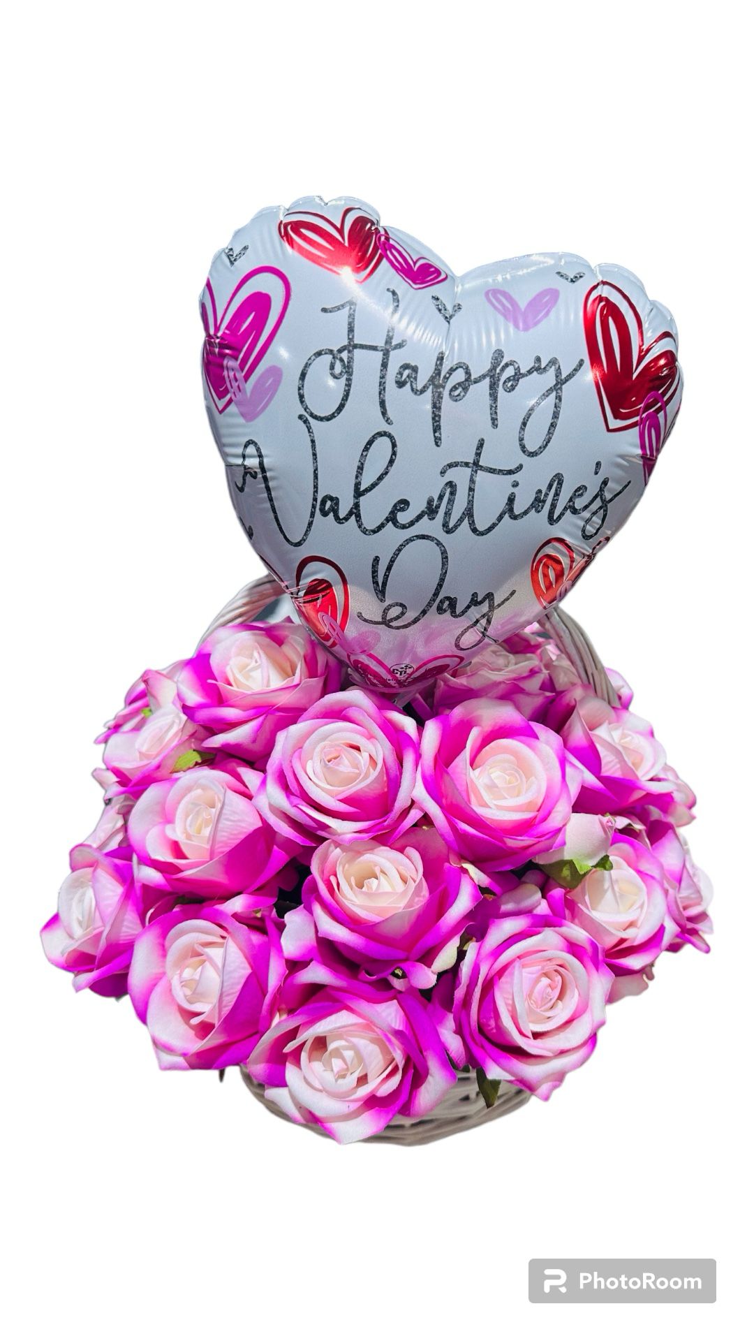 HAPPY VALENTINES BOUQUET DARK PINK